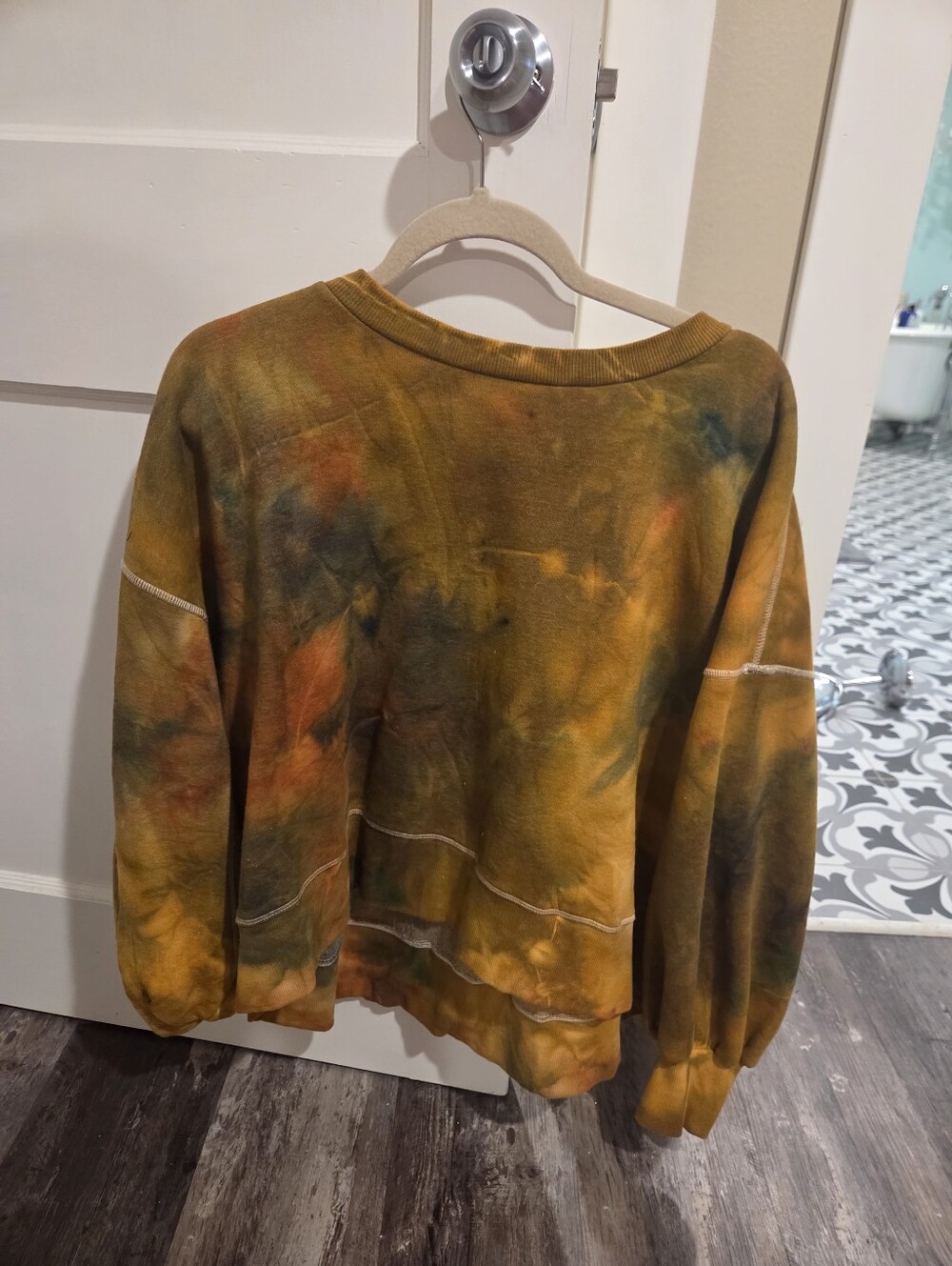 Tie-Dye Pullover Sweatshirt - Mustard Multi